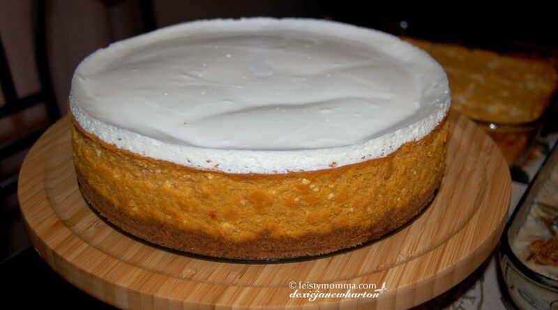 Pumpkin Cheesecake With Sour Cream Topping
