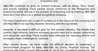 ABS-CBN’s Statement On Retrenchment Of 200 Employees